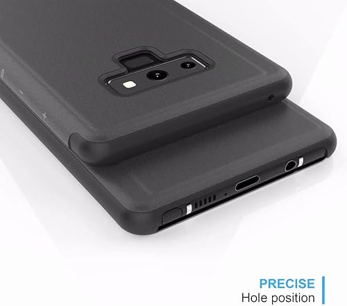 Miniatura 8 de Omorro Funda para Galaxy Note 9 Lujo Clear View Espejo Electroplate Diseño de Maquillaje Flip Wallet 360 Cuerpo Completo Protección de Pantalla