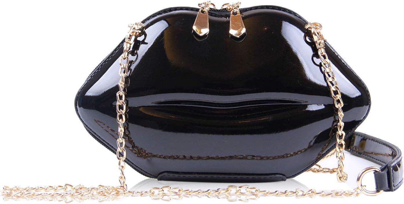 Patent Leather Lip Purse Box Clutch Lip Shaped Party Prom Unique Design Purses Womens Evening Clutch for Teen Girls