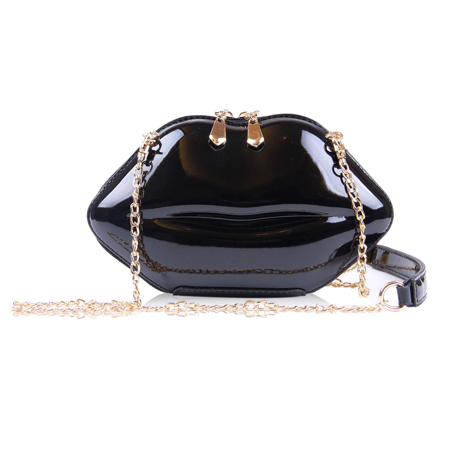 SUKUTU Patent Leather Lip Purse Box Clutch Lip Shaped Party Prom Unique Design Purses Womens Evening Clutch for Teen Girls