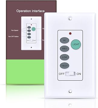 New Universal Ceiling Fan Wall Control 3 Speed Wall Mounted Fan Control Full Range Dimmer UC-9050T CHQ9051T