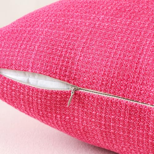 Artscope Rose Pink Cushion Covers Set of 2 Linen Decorative Square Pillowcases Pillow Covers 60x60cm for Home Decor Sofa Bedroom Car (Rose Pink - Image 4