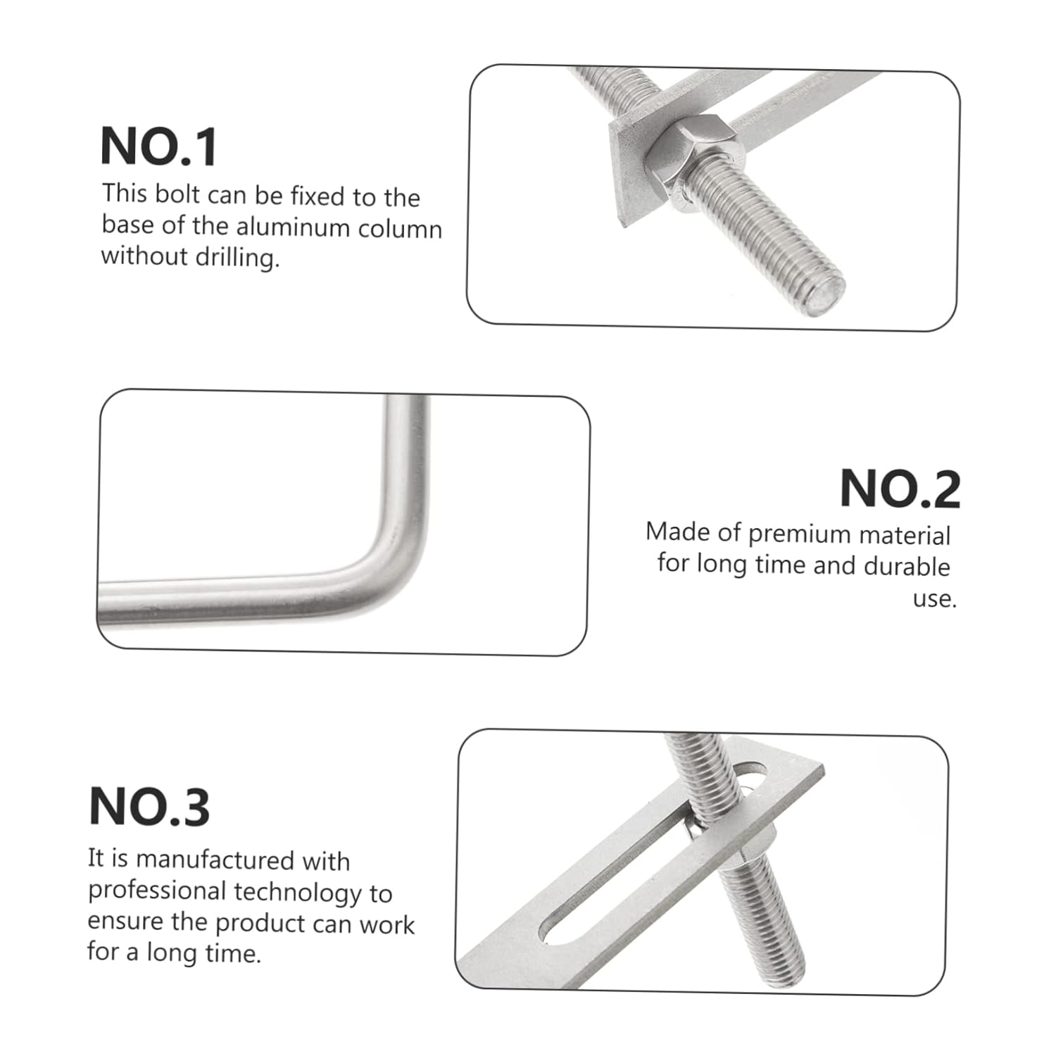 KICHOUSE 4pcs Stainless Steel u Bolt Right Angle Heavy Duty Trailer u Bolts Random Style