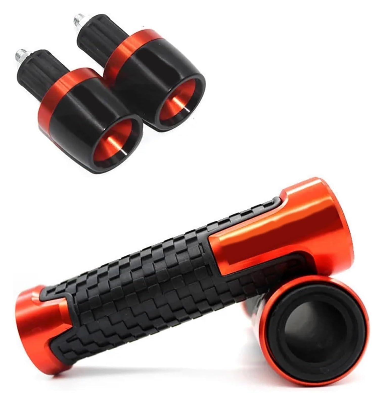 Contrapesos Manillar Moto para CBR 600 F2 F3 F4 F4i CBR600F CBR 600F 600 F 1991-2007 7/8'' 22mm Puños De Manillar De Motocicleta Tapones De Extremos De Manillar Motocicleta Extremos(Orange-A)