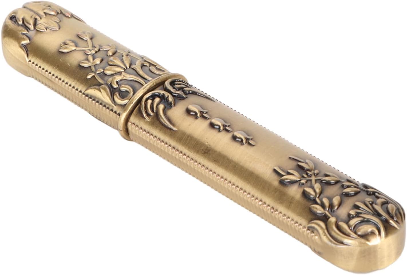 Vintage Needle Case with Engraved Stereoscopic Pattern Stylish Needle Holder Zinc Alloy Sewing Needles Storage Tube Gold for DIY Sewing and Embroidery (Gold) (Bronze) image 4