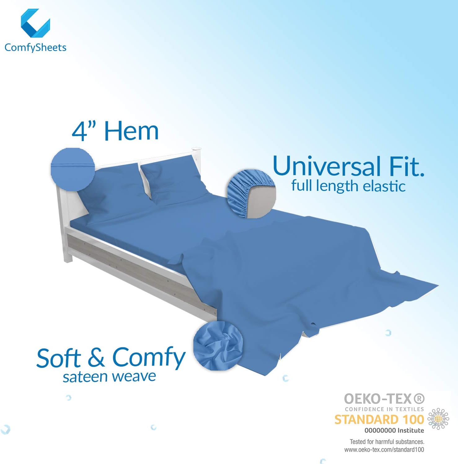 Hоt Dеаlѕ Comfy’s Egyptian Cotton Bed Sheets (Queen, 1000 Thread Count) Deep Blue Sheets and Pillow Cases Set (4 Pc) – Egyptian Cotton Sheets Queen Size Bed- Sateen Weave Sheets- 18” Queen Deep Pocket Sheets Amаzіng 🔥 Comfy’s Egyptian Cotton Bed Sheets (Queen, 1000 Thread Count) Deep Blue Sheets and Pillow Cases Set (4 Pc) – Egyptian Cotton Sheets Queen Size Bed- Sateen Weave Sheets- 18” Queen Deep Pocket Sheets