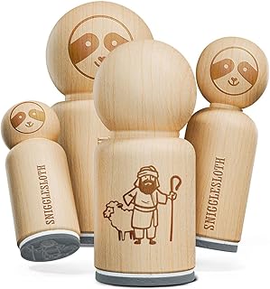 Biblical Shepherd Sheep Staff Crook Rubber Stamp for Stamping Crafting Planners - 1/2 Inch Mini