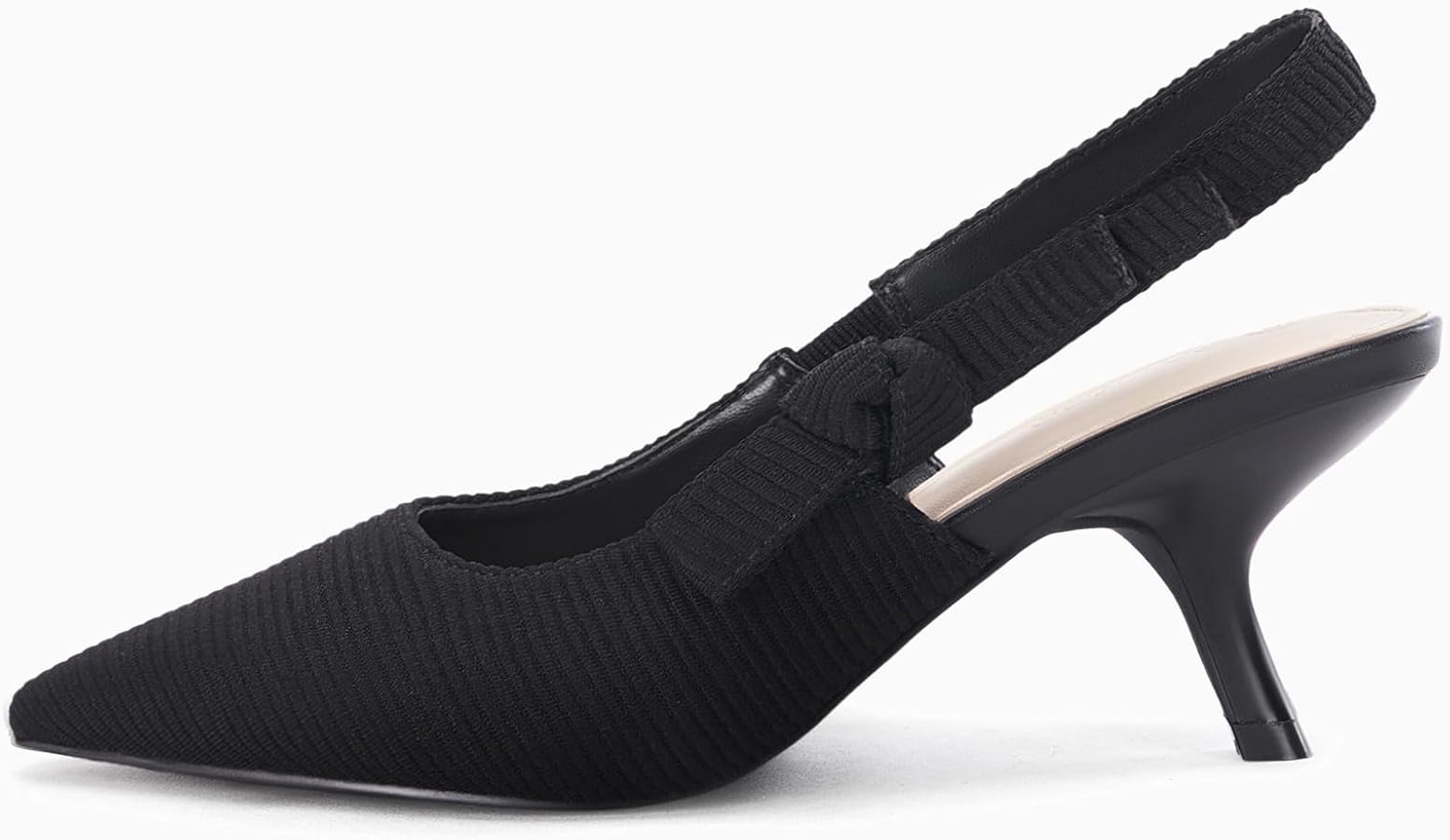 Guayonng Women's Slingback Kitten Heel Pumps - Pointed Toe Stiletto Dress Shoes For Office & Party - View #6