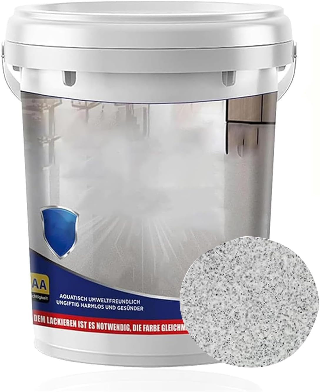 Epoxy Floor Paint, Self Leveling Epoxy Colored Sand Floor Paint, Epoxy Sand FloorPaint for Concrete, Resistant And Non-Slip, for High Gloss Marble Effect Garage Coating (Light Gray)