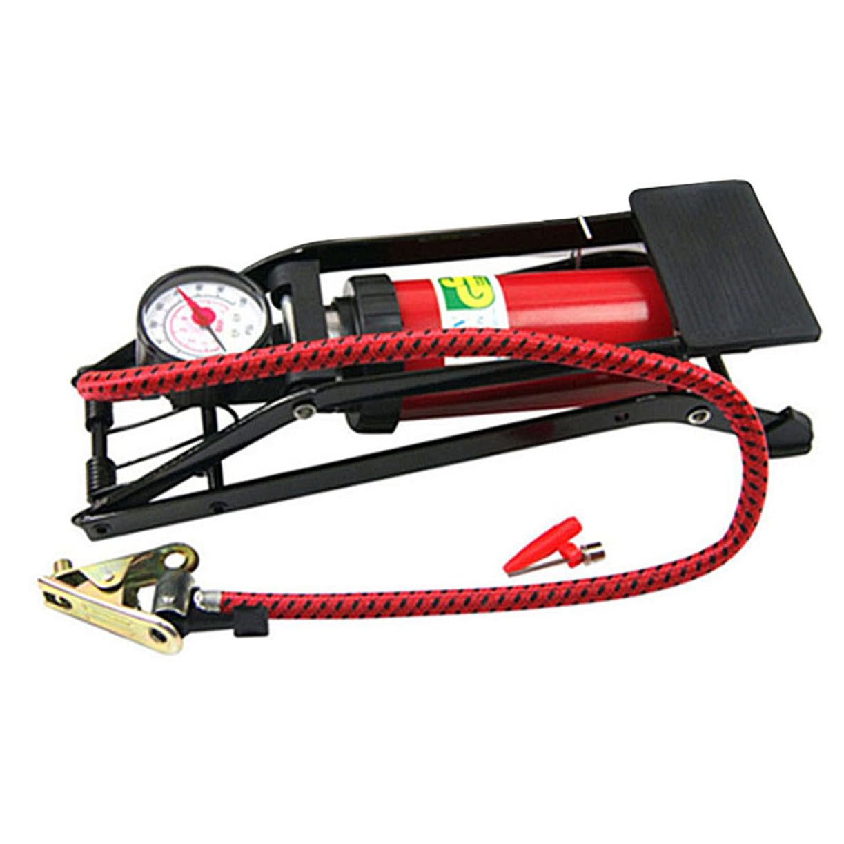 Hochdruck Fußpumpe mit Manometer für Reifen und Autos aus Metall