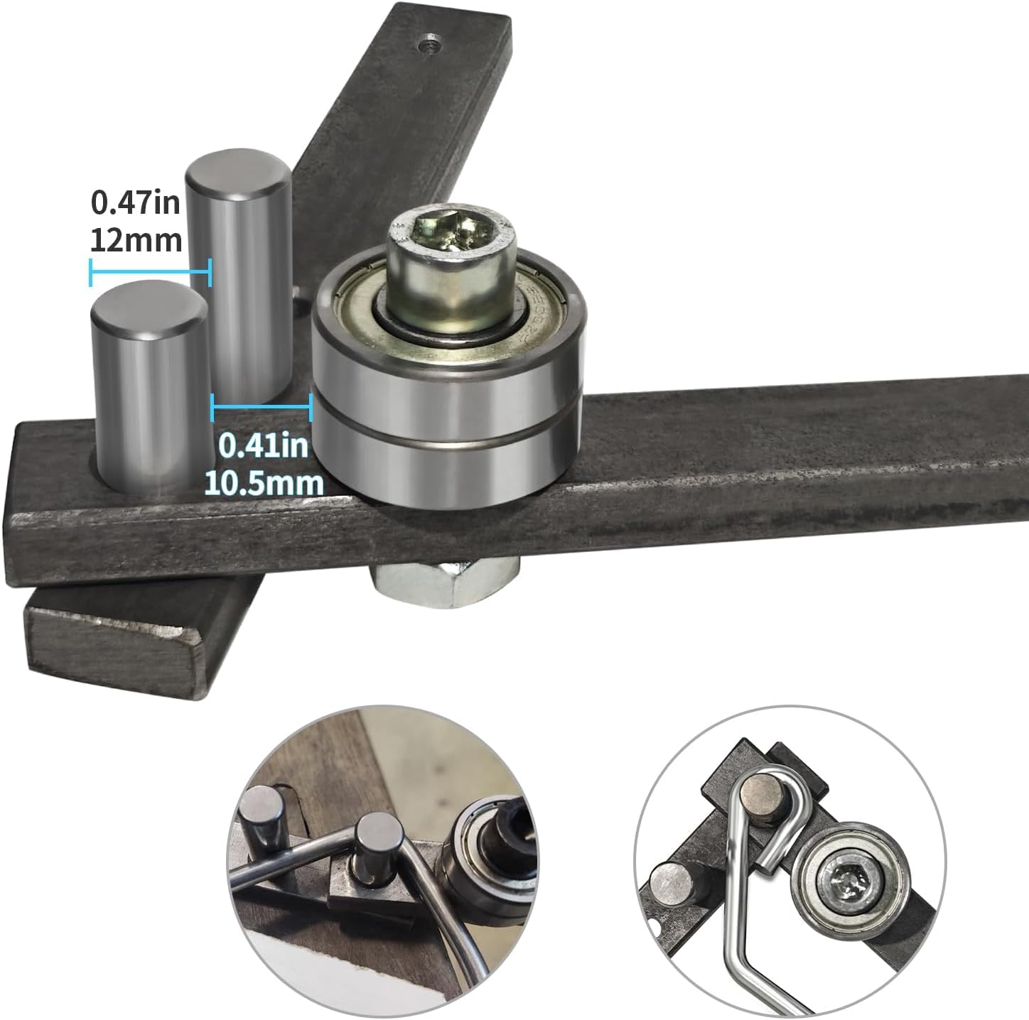 Singring Manual Rod Bender Mini Tubing Bender Hand Rebar Bender Desktop Workbench Bending Tool for Bending of 1/4" Pipe - Image 2