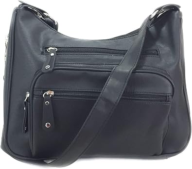 Concealed Carry Hobo Bag Locking Crossbody Bag with Built-in Credit Card Slots