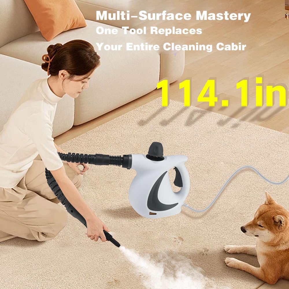 Steam Pro Cleaner, Hydro Jet Steampro Handheld Cleaner, Portable Steam Cleaner with 12 PCS Accessory & Safety Lock for Furniture, Multi-surface Deep Cleaning for Home
