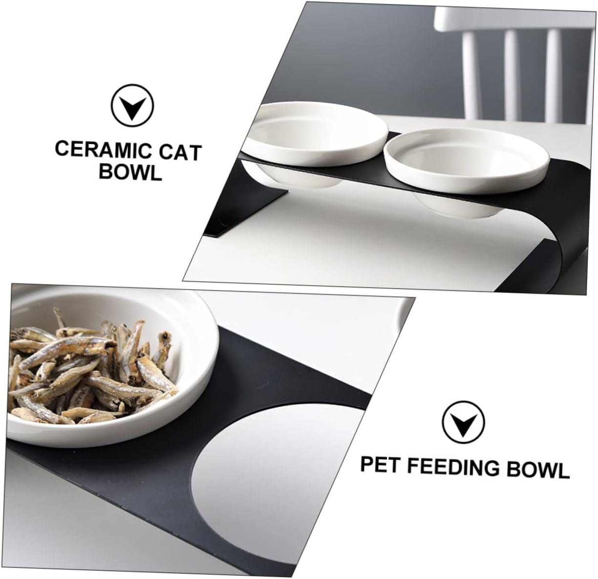 Heightened Cat Bowl Pet Water Food Bowl Iron Bracket Design Stable Raised Cat Food and Water Dish