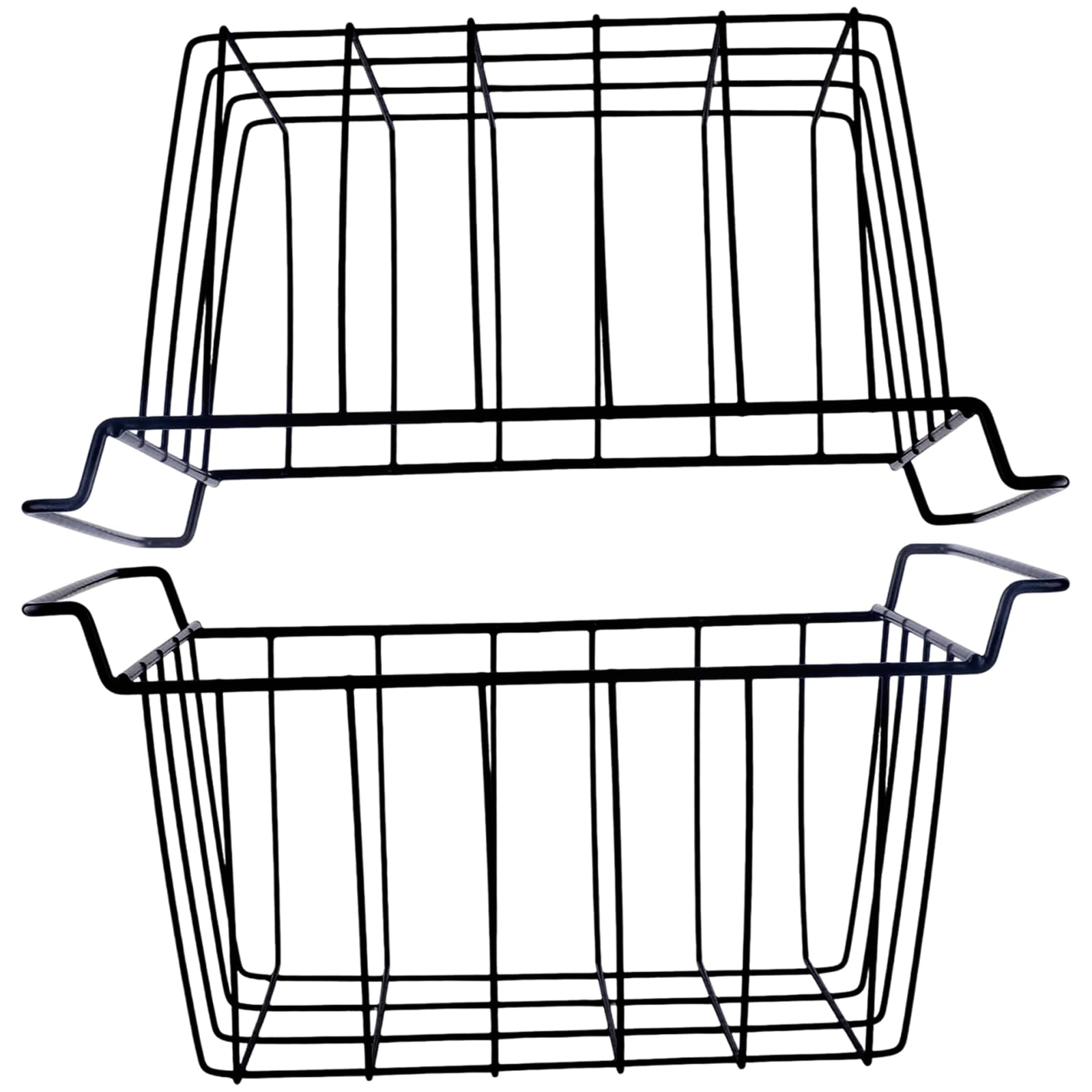 Buxuaaaa 2Pcs Metal Freezer Storage Solution Sturdy Wire Baskets with Ventilation Holes for Frostproof Refrigerator Storage Freezer Basket