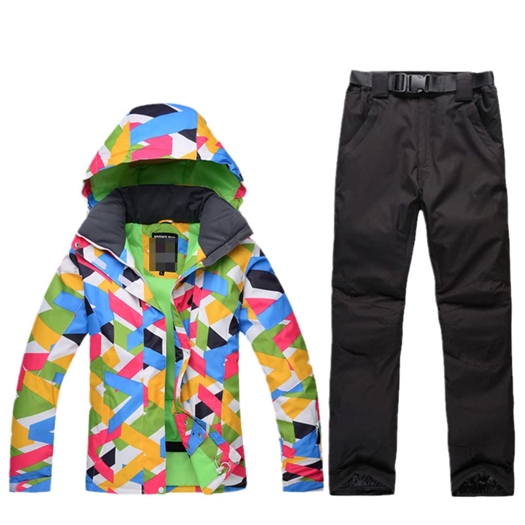 Zimowa outdoorowa damska kurtka narciarska kolorowe ubrania kombinezon snowboardowy + śliniak ciepłe spodnie