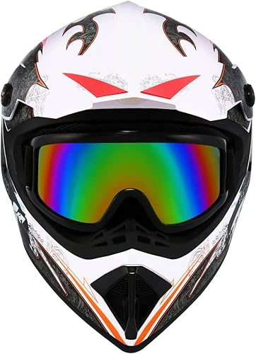 Miniatura 4 de Casco de motocross para ATV, casco para moto de tierra, casco todoterreno con guantes y gafas para unisex adulto joven aprobado por DOTFMVSS 218