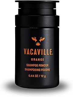 Vacaville Beauty Orange Scented Powder Shampoo for All Hair Types - Vegan, Eco-Friendly, Cruelty-Free - Add Water, Botanical Ingredients Clinically Proven to Promote Hair Growth, Travel Size