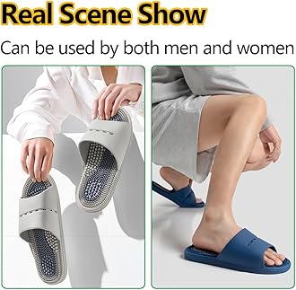 MOTTLED SKY Acupressure Massage Slippers Acupressure Foot Massager Shoes Reflexology Sandals Gift for Men Women Reduce Feet Neuropathy Pain Relief and Tension