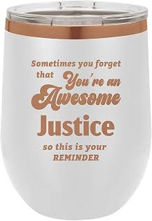 DesiDD Justice Appreciation Gifts - You're an Awesome Judge Magistrate Employee Jurist Manager Gifts for Christmas, Birthday - Insulated Wine Tumbler - 12oz Rose Gold Engraved Cup