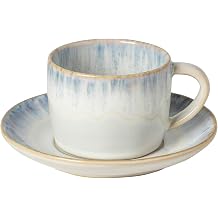 Costa Nova LNCS02B Costa Nova Tea Cup & Saucer, Approx. 8.1 fl oz 230 ml, Microwave, Dishwasher Safe, Blissa, Blue