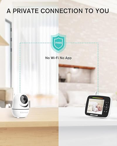 Miniatura 9 de Kidsneed Monitor de bebé - Monitor de bebé con pantalla de 3.5 pulgadas con cámara y audio, zoom panorámico remoto, visión nocturna, modo VOX,