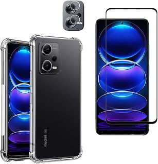 Kit Capa Anti Impacto e Película De Vidro 3D 9D + Película da Camera Para Redmi Note 12 Pro 5G (Não serve no Note 12 Pro 4G)