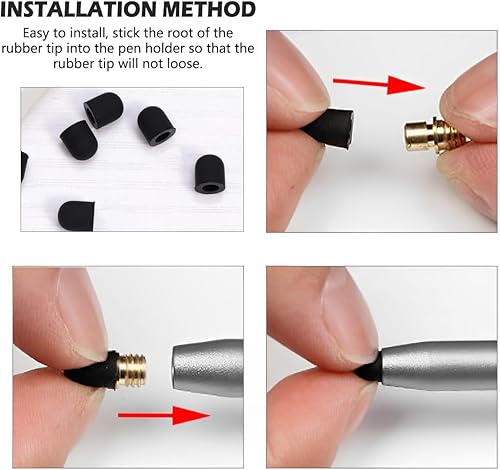 Miniatura 5 de 20 puntas de repuesto para pantallas táctiles, puntas de goma de silicona para bolígrafo táctil (diámetro exterior de 0.236 pulgadas, diámetro