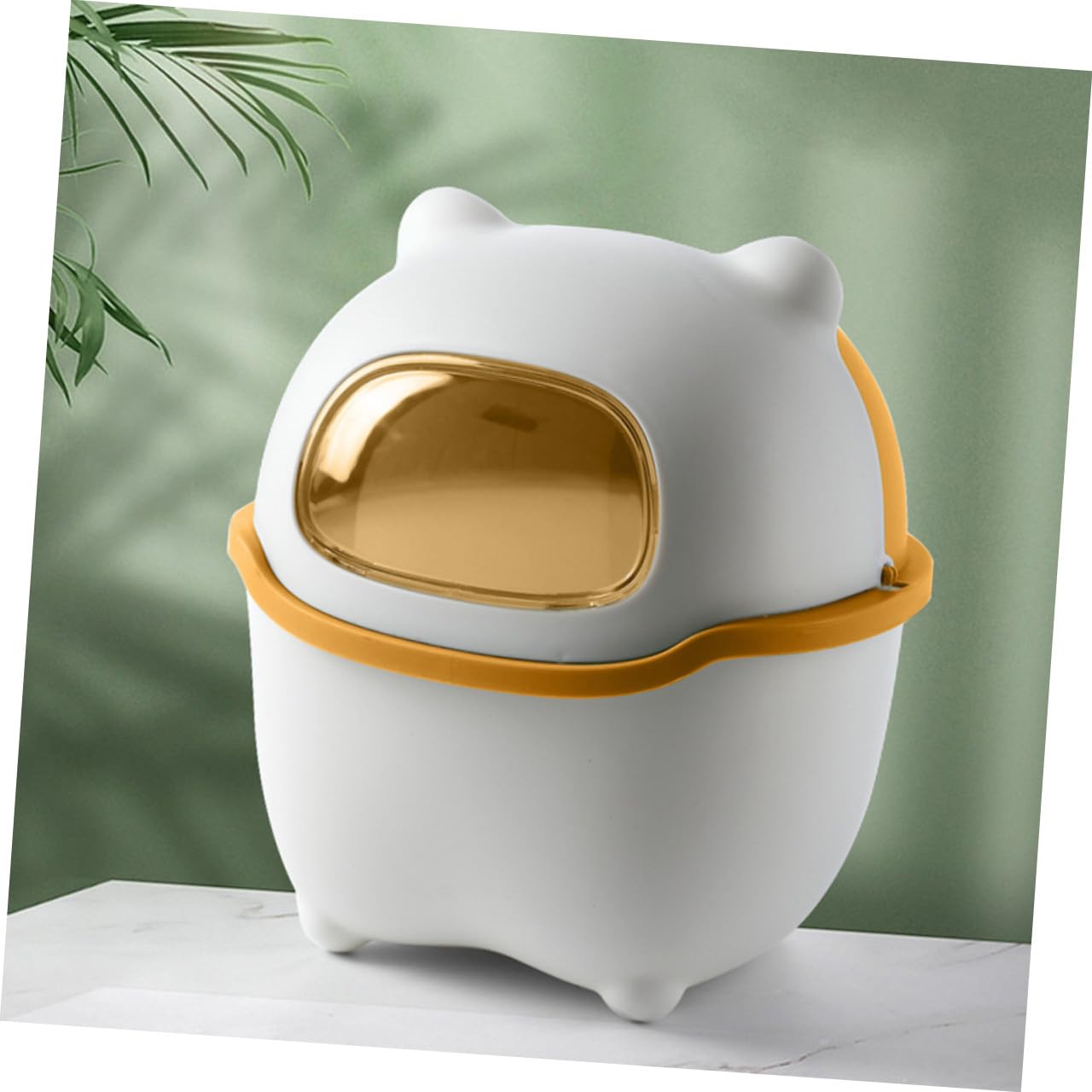 Cartoon Bear Flip Lid Trash Can for Desktop Play Areas