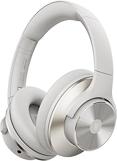 OneOdio A10 Multi-Mode Hybrid Active Noise Reduction Wireless Bluetooth Headset 62 Hours Extra Bass, Audio Headphones, Bluetooth and Wired Mode, Travel, Connection to 2 ARG-Gray Bluetooth Devices
