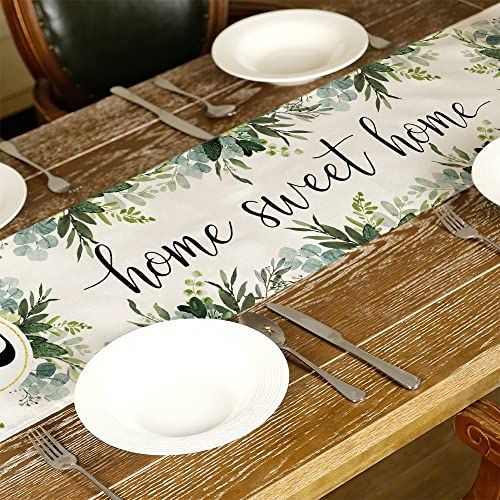 Geeory Monogram Letter B Table Runner 72 Inch, Eucalyptus Farmhouse Sping Summer Table Runners Rustic Holiday Kitchen Dining Decorations For Indoor Outdoor Dinner Party Décor Gt036 #TOP5