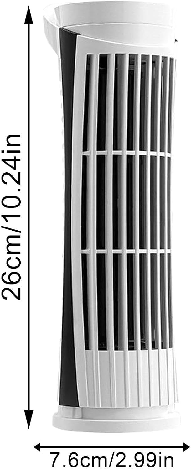 Tower Fan | Air Blower USB Rechargeable | Bladeless Quiet Desk Tower Fan with LED for Indoor Kitchen Travel Garage Studio RV Car Bedroom