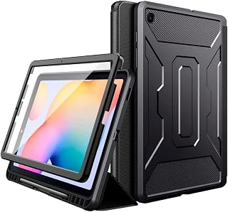 Capa para tablet Samsung Galaxy Tab S6 Lite 10.4” 2020 WB - armadura completa! Auto hibernação, silicone flexível, suporte para leitura, compartimento para S-Pen Preto