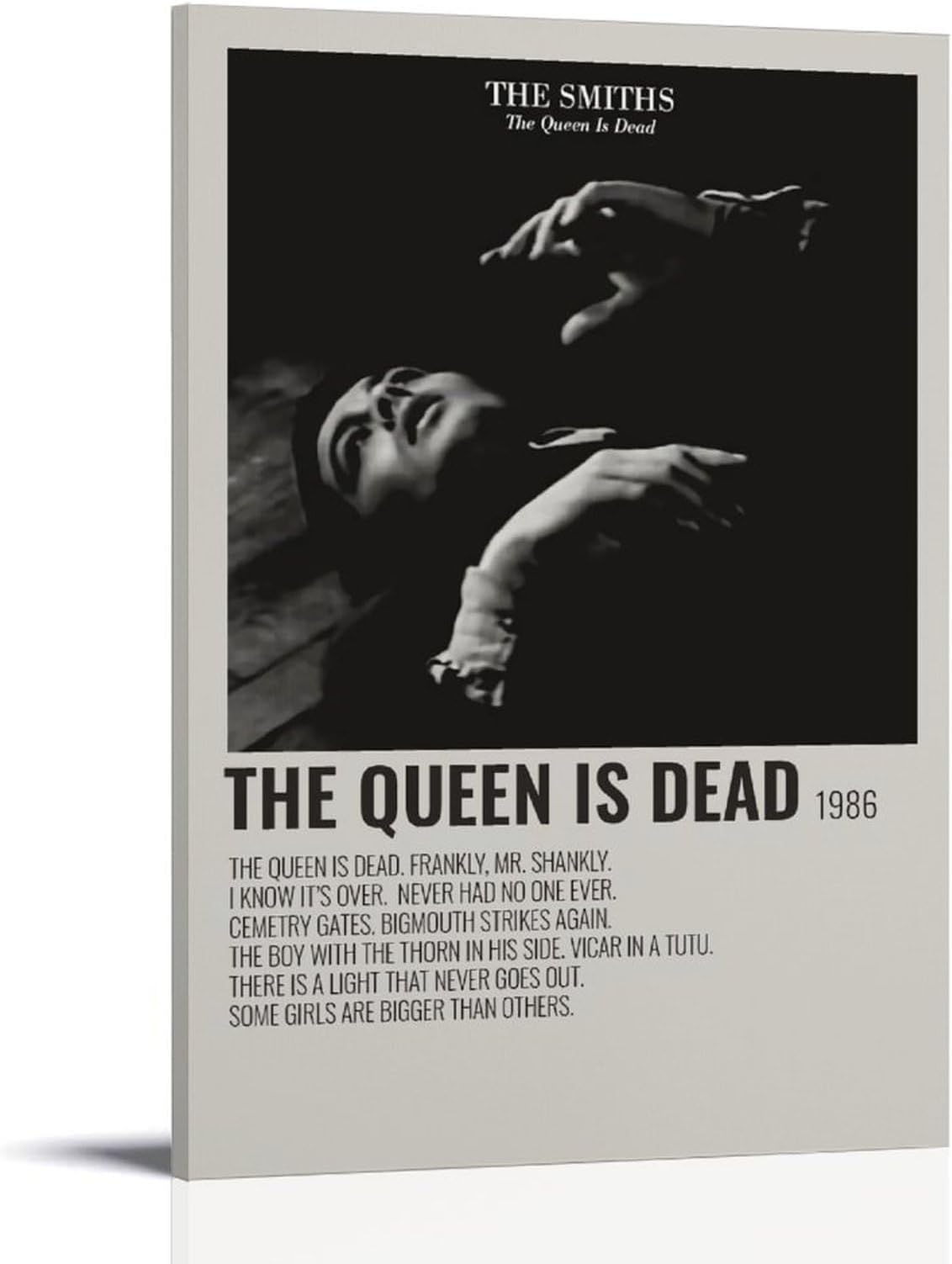 AETQWOEGEWE The Smiths The Queen Is Dead Poster Canvas Decoration Modern Art Posters Elegant Art Esthetic Print for Living Room Bed Room 12x18inch(30x45cm) Frame-style