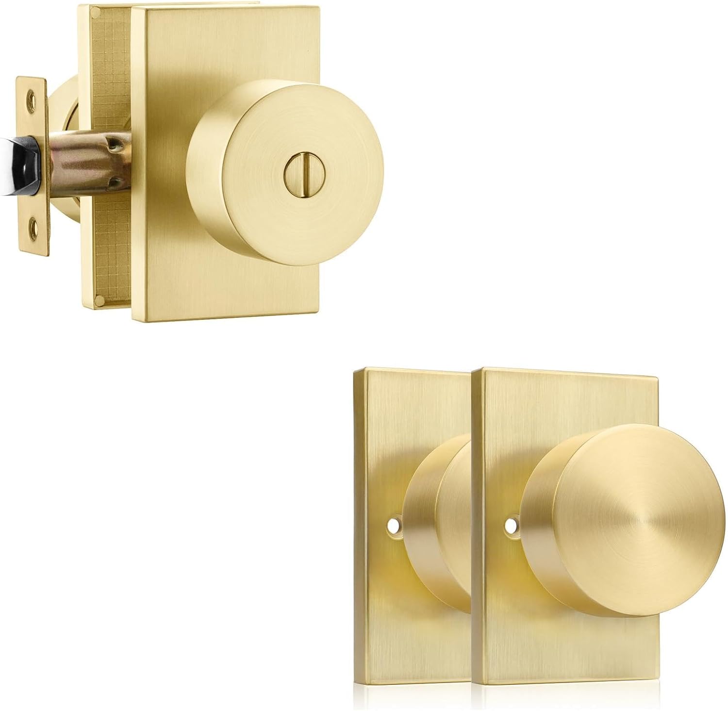 goldenwarm Product Image Gold Door Knobs Interior, Zinc-Alloy Heavy Duty Dummy Door Knobs