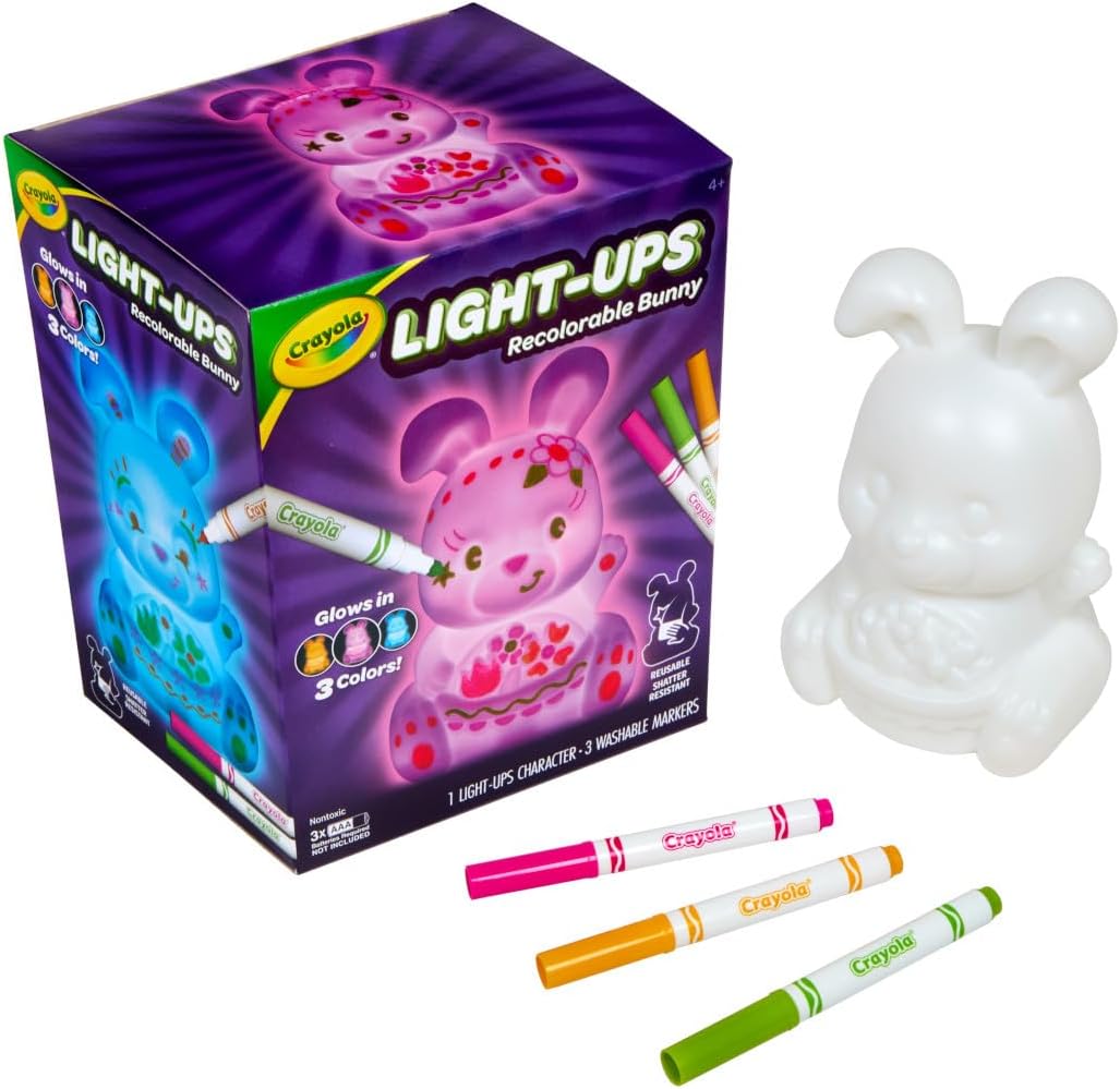 Crayola Light Up Toy Bunny, Reusable Coloring Toy, Spring Crafts & Decor, Bunny Toy for Kids, Ages 4+