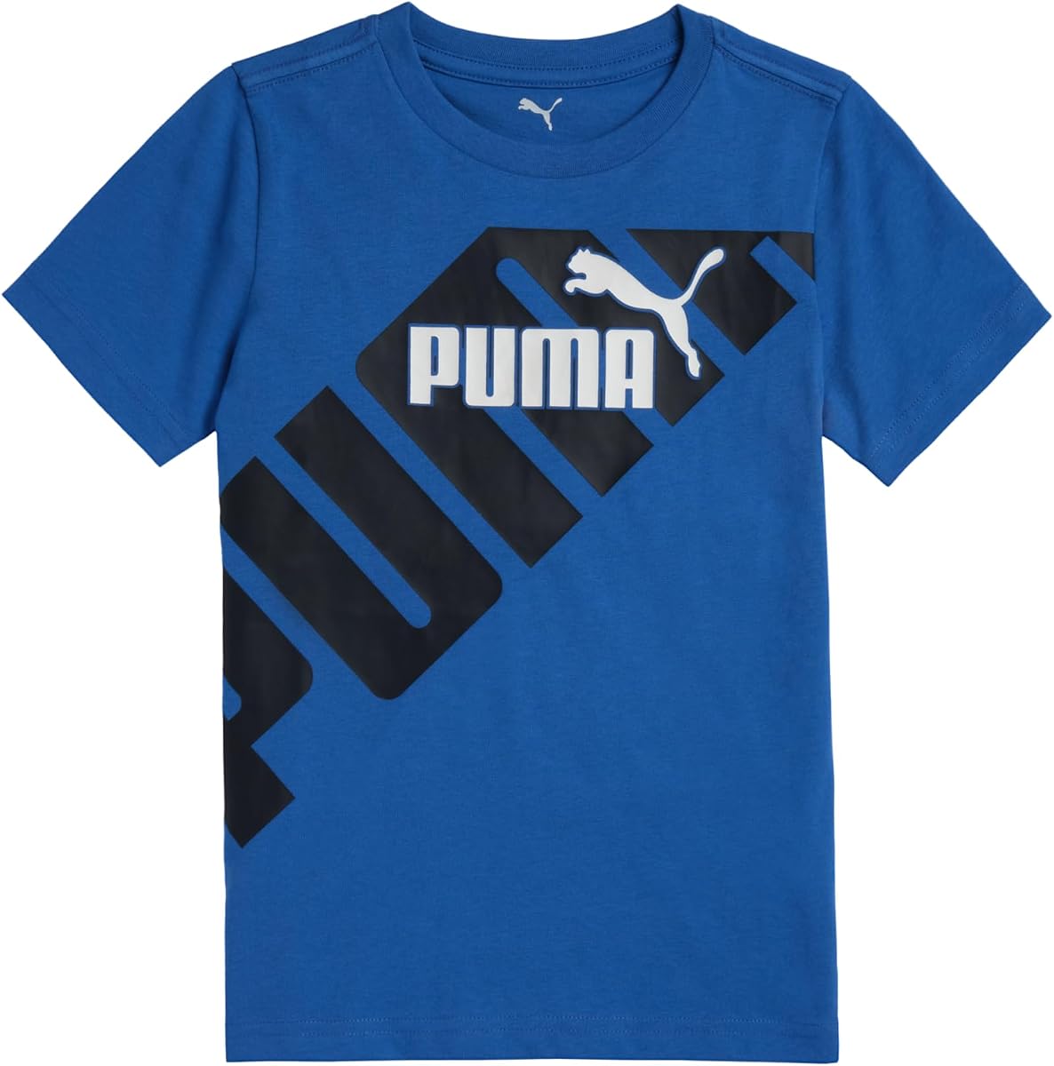 Puma Camiseta gráfica de algodón de manga corta para niño, cuello redondo