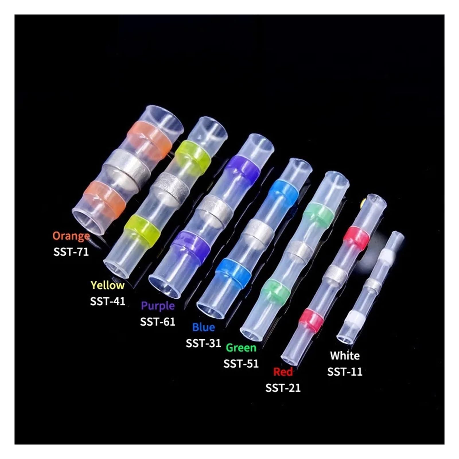 50/800 pz Saldatura Sigillo Stick Filo Connettori Termorestringenti Terminali A Crimpare Kit Impermeabile Cavo Elettrico Connettore di Giunzione (Color : 500pcs with Box)