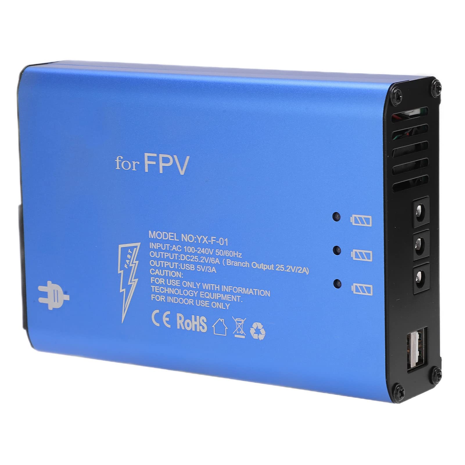 Chargeur de Batterie Drone, Hub de Charge Intelligent pour 3 Batteries et 2 USB simultanés avec contrôle précis pour Pilotes FPV passionnés et compétitions de Drones