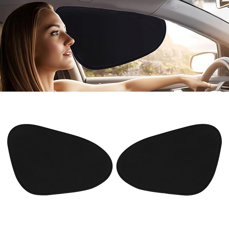 Protetor Solar para Janela Lateral de Carro com Filme Eletrostático Preto e Dobrável Lezpoaze, Kit com 2