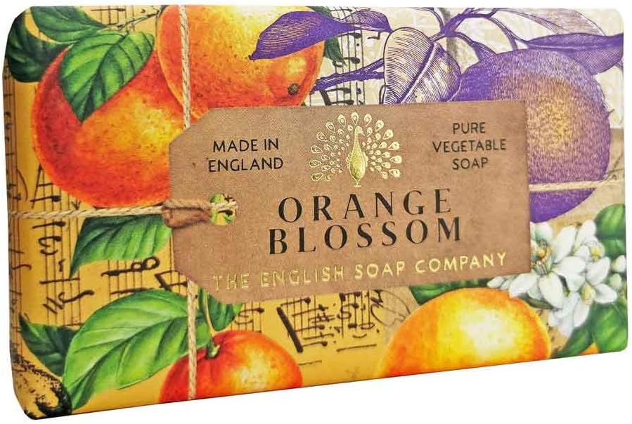 The English Soap Company Anniversary Orange Blossom Soap, Luxury Shea Butter Bar with Neroli and Citrus Notes, Vegan Friendly