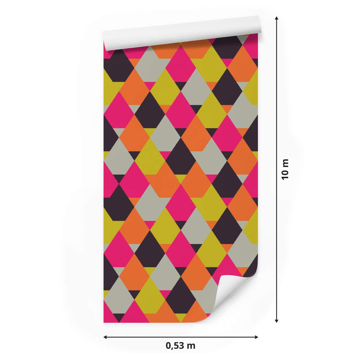 Muralo Papier Peint Intissé Losanges Mosaïque Géométrie - 10m x 53 cm