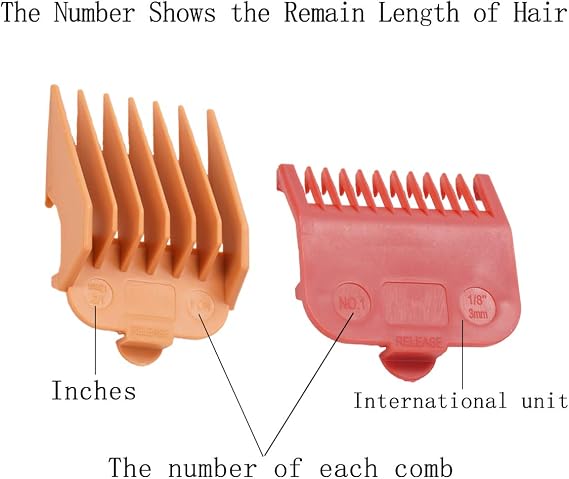 BESTBOMG 10 Color Professional Hair Clipper Guide Combs, Replacement Guards Set, Attachment Guide Combs, Great Fits for Many Clippers/Trimmers