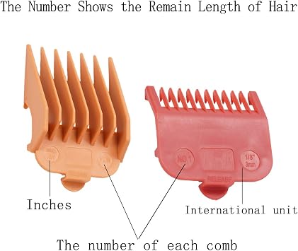 BESTBOMG 10 Color Professional Hair Clipper Guide Combs, Replacement Guards Set, Attachment Guide Combs, Great Fits for Many Clippers/Trimmers