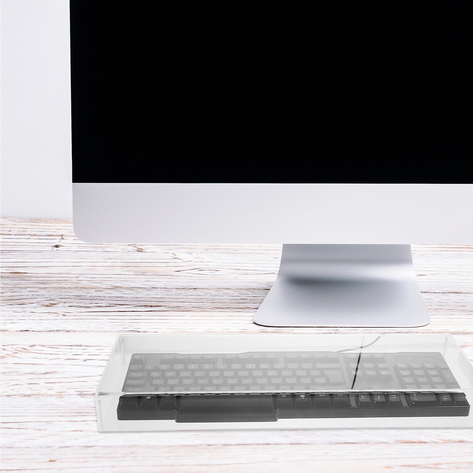 Funda para Teclado Acrílica Transparente Protección Antipolvo y Resistente a Salpicaduras Tamaño Mediano 475X175X48Mm Cubierta para Teclado Mecánico Doméstico