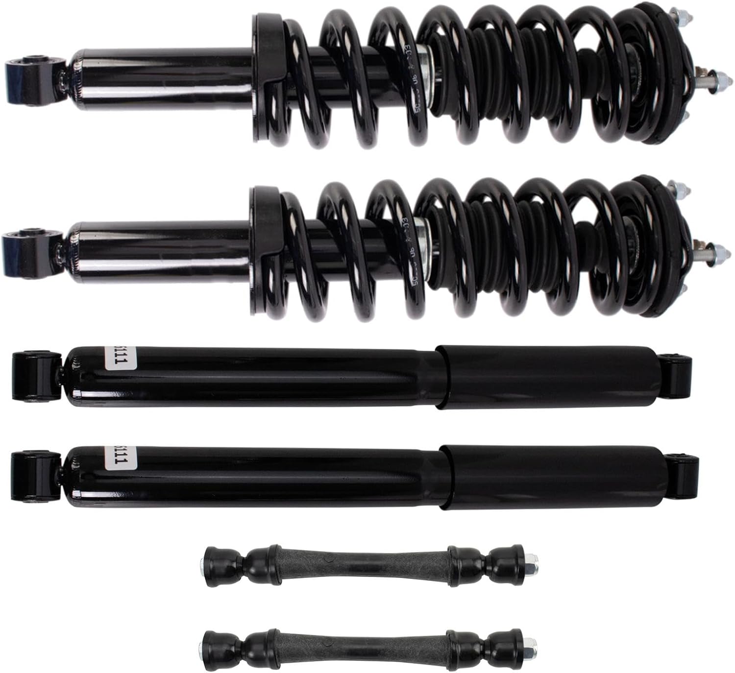 TRQ Front and Rear Suspension Kit Shock & Spring Strut Assembly Shock Absorber Sway Bar Stabilizer Link Compatible with 2015-2019 Chevrolet Colorado GMC Canyon