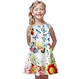 Kids Princess Dresses O-Neck Party Dress Summer Girls Sleeveless Toddler Printing Baby Girls