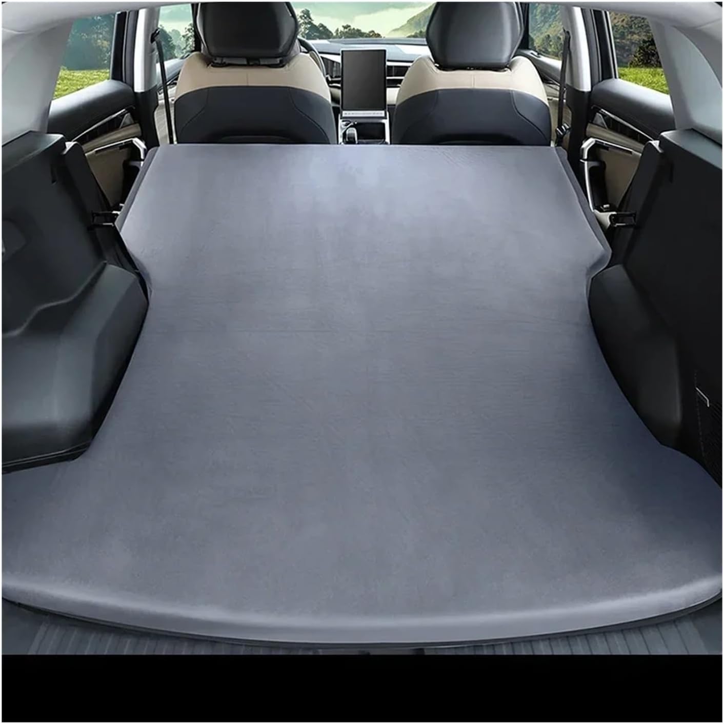 Compatible with Geely Monjaro Car Travel Bed Inflatable Air Mattress Outdoor Camping Inflatable Special Suede Fabric Mattress(A for Geely Monjaro)