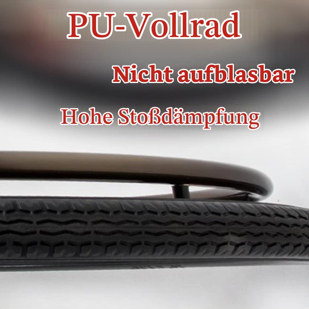 24 Zoll Rollstuhl Hinterrad, Pu Solides Rad Ersatzteile, Magnesium Legierung Radnabe, Power Wheelchair Ersatzreifen