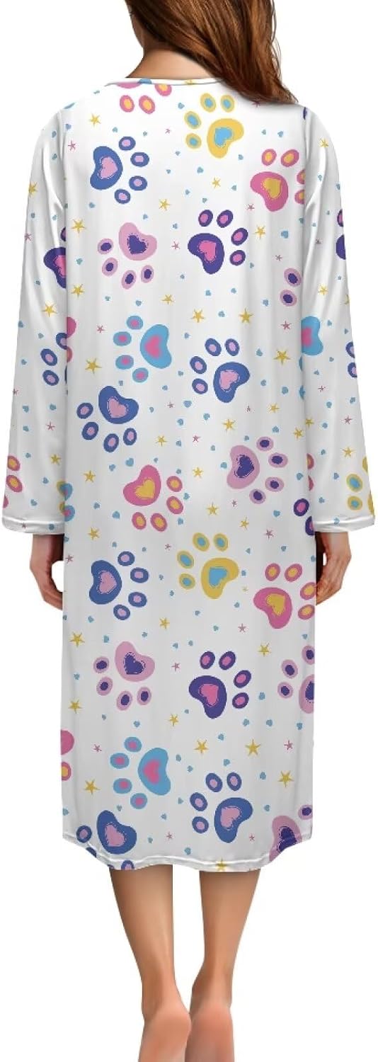 Long Robes for Women Lightweight Soft House Coats for Women with Pockets Full Zipper Nightgown S-4Xl