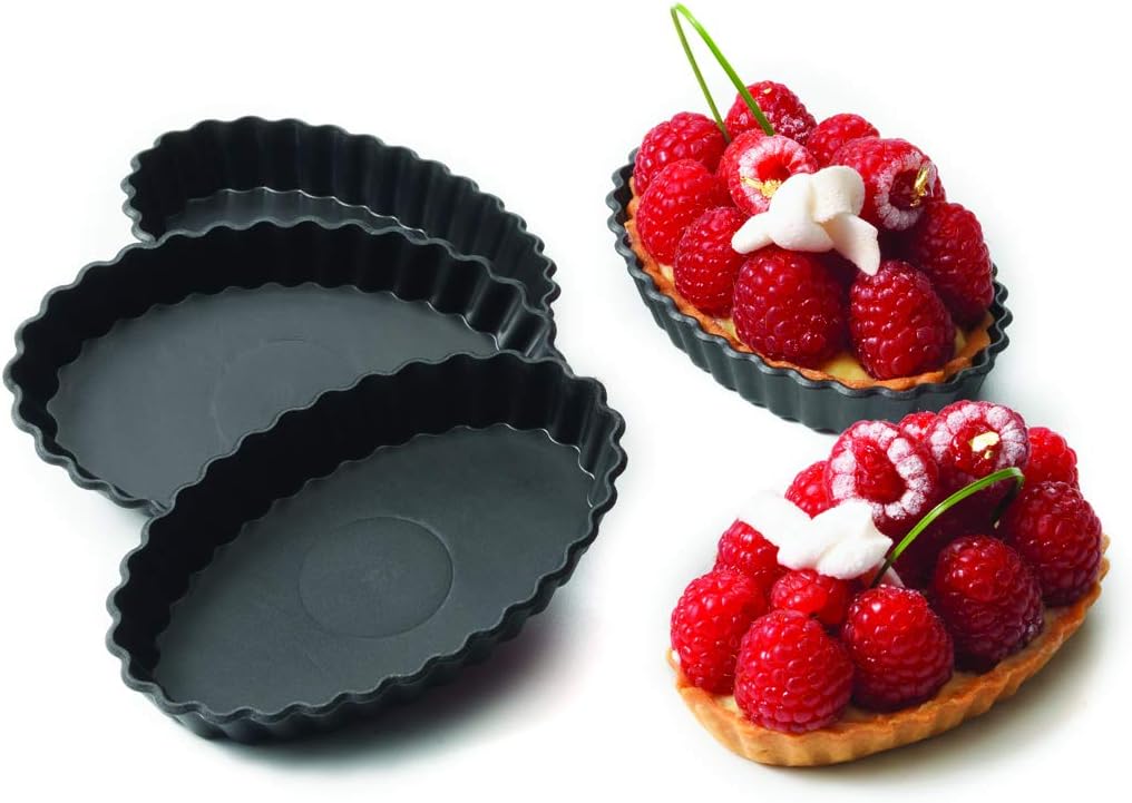 Matfer Bourgeat Exoglass Oblong Tartlet Mold, Black